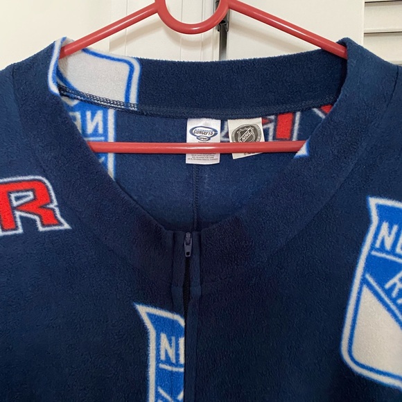 Adult Concepts Sport NHL New York Rangers Footed Union Suit Zip Up-Blue - Picture 2 of 8